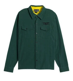 Antihero Basic Eagle Flannel Shirt Dark Green/Black Emb