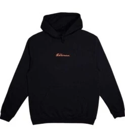 The Source Midweight Embroidered Word Hoodie - Black