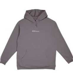 The Source Heavyweight Embroidered Word Hoodie - Charcoal/White