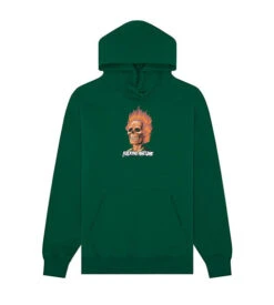 Fucking Awesome Flame Skull Hoodie Dark Green