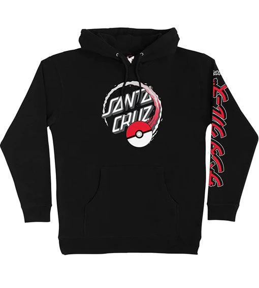Santa Cruz Pokemon Poke Ball Dot Hooded Sweatshirt - Black 3 Santa Cruz Pokemon Poke Ball Dot Hooded Sweatshirt - Black