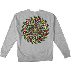 Bold Style Apparel Shop 13 Spitfire Gonz Flower Swirl Crew - Grey Heather