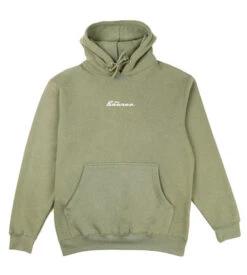 The Source Heavyweight Embroidered Word Hooded Sweatshirt Sage/White