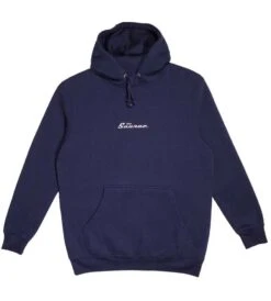 The Source Heavyweight Embroidered Word Hoodie - Navy/White