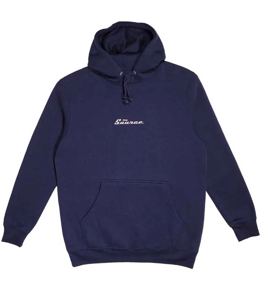 The Source Heavyweight Embroidered Word Hoodie - Navy/White 3 The Source Heavyweight Embroidered Word Hoodie - Navy/White