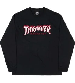 Thrasher Possessed Logo Long Sleeve T-Shirt - Black